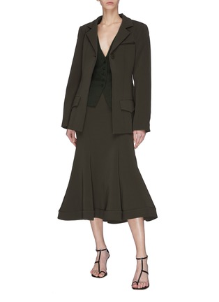 Figure View - Click To Enlarge - MAGGIE MARILYN - 'Invested in Me' padded shoulder blazer