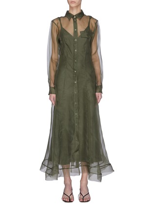 Main View - Click To Enlarge - MAGGIE MARILYN - 'Keep it together' sheer panel shirt dress