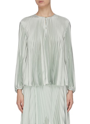 Main View - Click To Enlarge - VINCE - Pleated bishop sleeve blouse
