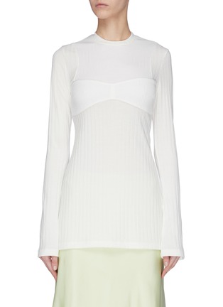 Main View - Click To Enlarge - MAGGIE MARILYN - 'I'm All In' panelled rib knit top