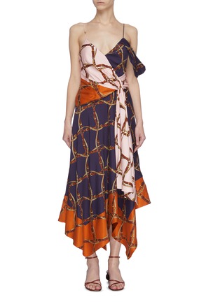Main View - Click To Enlarge - SIMKHAI - Saddle print asymmetric dress