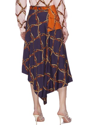 Back View - Click To Enlarge - SIMKHAI - Saddle print handkerchief belted midi skirt