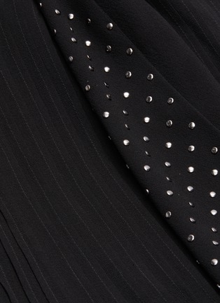 Detail View - Click To Enlarge - SAINT LAURENT - Padded shoulder puff sleeve pussybow neck dress