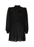 Main View - Click To Enlarge - SAINT LAURENT - Padded shoulder puff sleeve pussybow neck dress