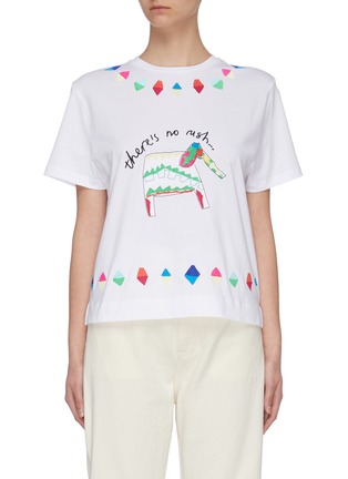 Main View - Click To Enlarge - MIRA MIKATI - Elephant embroidered T-shirt