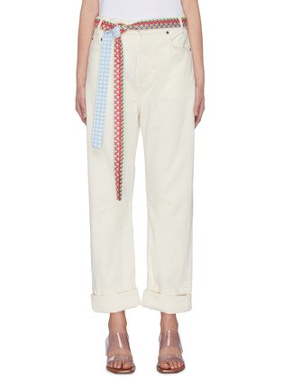 Main View - Click To Enlarge - MIRA MIKATI - Tribal embroidered belt jeans