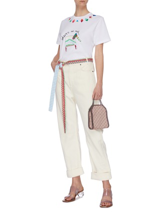 Figure View - Click To Enlarge - MIRA MIKATI - Tribal embroidered belt jeans