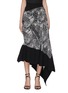 Main View - Click To Enlarge - MATICEVSKI - 'Recognise' graphic print contrast hem asymmetric skirt