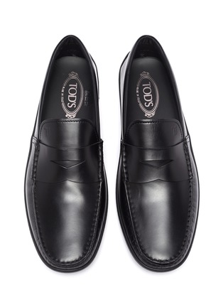 Detail View - Click To Enlarge - TOD’S - 'Gomma' leather penny loafers
