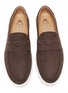 Detail View - Click To Enlarge - TOD’S - Raffia nubuck penny loafers