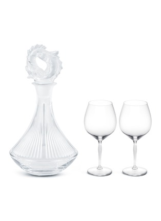 Main View - Click To Enlarge - LALIQUE - 2 Poissons decanter and 100 Points Burgundy glass set