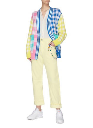 Figure View - Click To Enlarge - MIRA MIKATI - Panel Gingham Check Cardigan