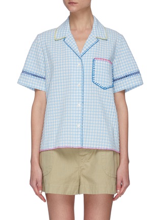 Main View - Click To Enlarge - MIRA MIKATI - Contrast Seam Short Sleeve Shirt
