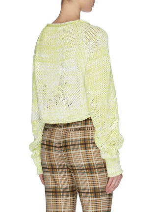 Back View - Click To Enlarge - MRZ - Contrast mouliné cropped sweater