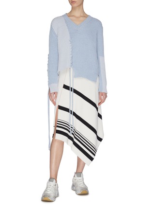 Figure View - Click To Enlarge - MRZ - 'Gonna Coste' asymmetric side slit rib knit skirt