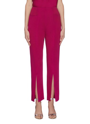 Main View - Click To Enlarge - ROLAND MOURET - 'Serin' double faced front slit satin pants