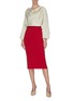 Figure View - Click To Enlarge - ROLAND MOURET - 'Arreton' back slit pencil skirt