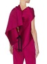 Back View - Click To Enlarge - ROLAND MOURET - 'Eugene' draped open back satin wrap sleeveless top