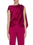 Main View - Click To Enlarge - ROLAND MOURET - 'Eugene' draped open back satin wrap sleeveless top