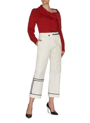 Figure View - Click To Enlarge - MONSE - 'Inside out' patchwork pants
