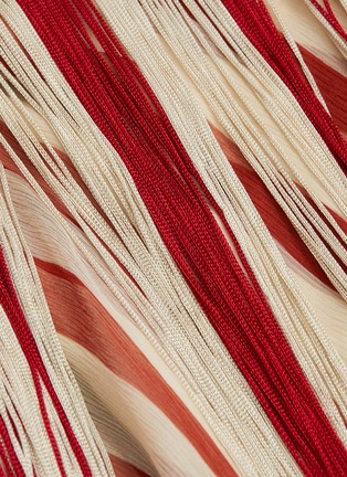 Detail View - Click To Enlarge - MONSE - Caftan' one shoulder fringe silk chiffon dress