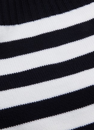  - MONSE - Asymmetric contrast stripe turtleneck merino wool top