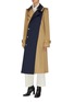Detail View - Click To Enlarge - MONSE - Paneled belted cuff double collar trench coat