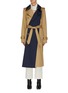Main View - Click To Enlarge - MONSE - Paneled belted cuff double collar trench coat