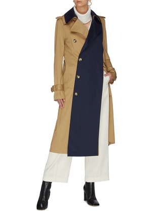 Figure View - Click To Enlarge - MONSE - Paneled belted cuff double collar trench coat