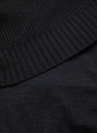  - MONSE - Mock neck rib knit panel sweater