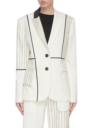 Main View - Click To Enlarge - MONSE - 'Inside Out' patchwork blazer