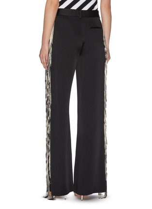 Back View - Click To Enlarge - MONSE - Fringe outseam satin wide leg pants