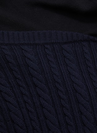  - MONSE - Two tone shoulder cut out asymmetric merino wool knit top