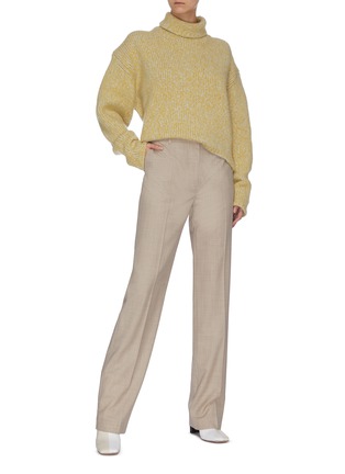 Figure View - Click To Enlarge - PETAR PETROV - Oversized crop cashmere silk blend turtleneck sweater