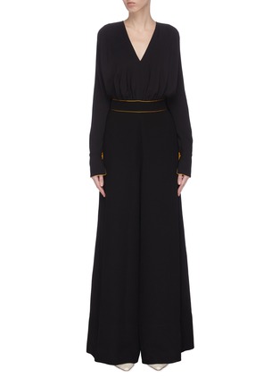 Main View - Click To Enlarge - ROKSANDA - 'Krisna' contrast waistband silk jumpsuit