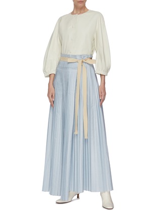 Figure View - Click To Enlarge - ROKSANDA - 'Lafia' ribbon asymmetric pleated skirt