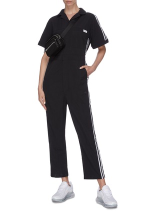 Figure View - Click To Enlarge - ADIDAS - 3-Stripes logo embroidered jumpsuit