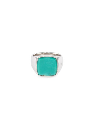 Main View - Click To Enlarge - TOM WOOD - 'Cushion Turquoise' silver signet ring – Size 60