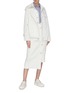 Figure View - Click To Enlarge - THE KEIJI - Denim back asymmetric tweed skirt