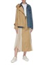Figure View - Click To Enlarge - THE KEIJI - Pleated panel trench belted skirt