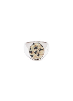 Main View - Click To Enlarge - TOM WOOD - 'Oval Leopard' jasper stone silver signet ring – Size 54