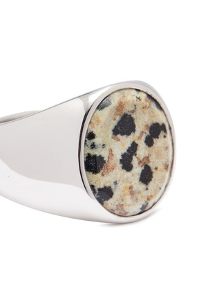 Detail View - Click To Enlarge - TOM WOOD - 'Oval Leopard' jasper stone silver signet ring – Size 58