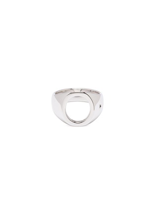 Main View - Click To Enlarge - TOM WOOD - 'Oval Open' cutout silver signet ring – Size 56