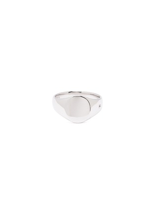 Main View - Click To Enlarge - TOM WOOD - 'Mini Signet Oval' silver ring – Size 48