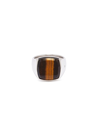 Main View - Click To Enlarge - TOM WOOD - 'Cushion Tiger Eye' stone silver signet ring – Size 54