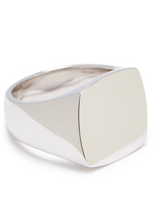 Detail View - Click To Enlarge - TOM WOOD - 'Cushion Polished' silver signet ring – Size 58