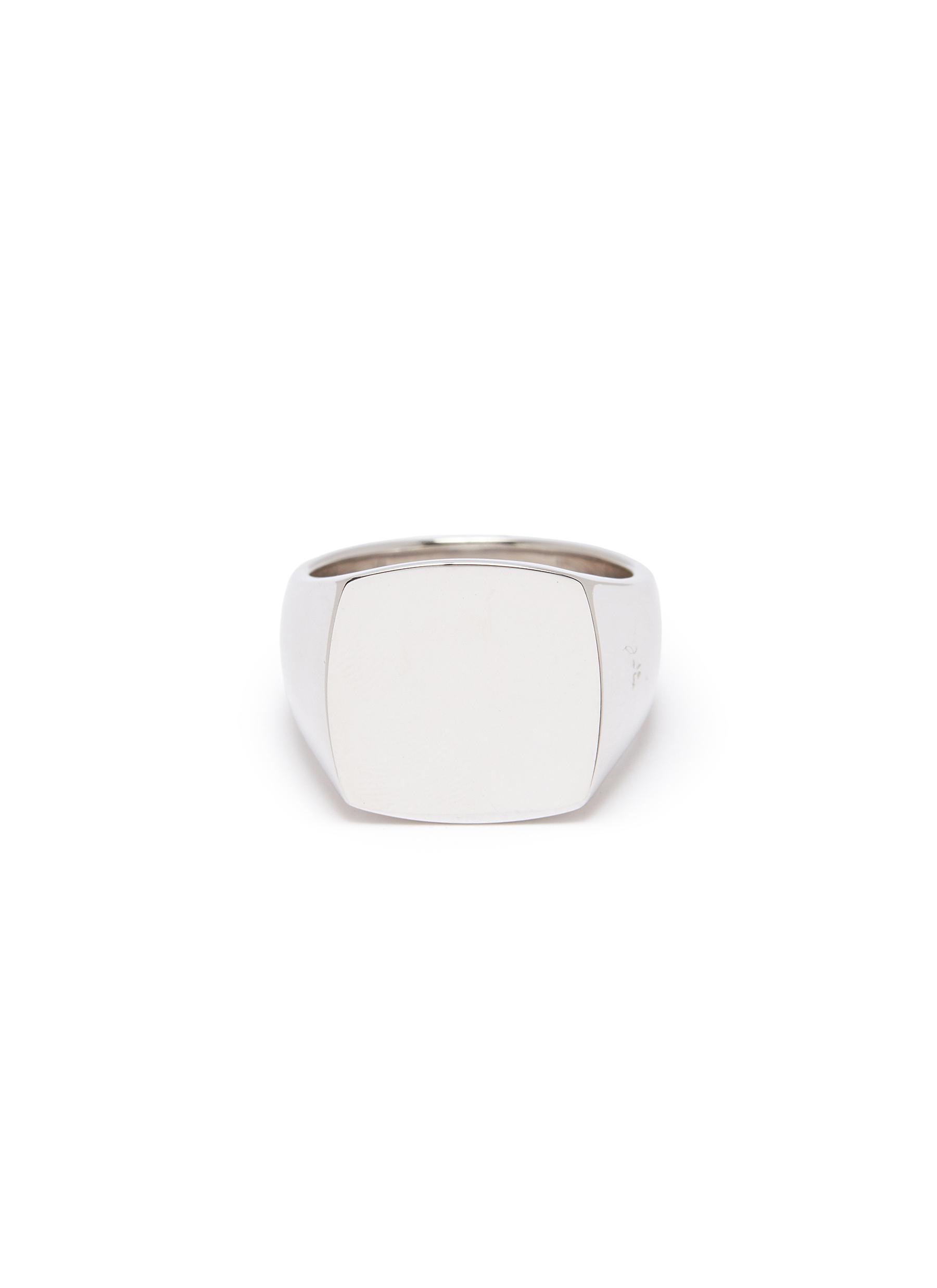 Tom Wood Accessories 'Cushion Polished' silver signet ring – Size 60