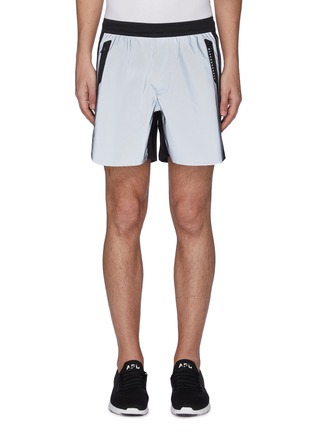 Main View - Click To Enlarge - BLACKBARRETT - Reflective colourblock zip pocket running shorts