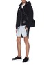Figure View - Click To Enlarge - BLACKBARRETT - Reflective colourblock zip pocket running shorts