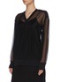 Front View - Click To Enlarge - TOGA ARCHIVES - Sheer panelled V neck top